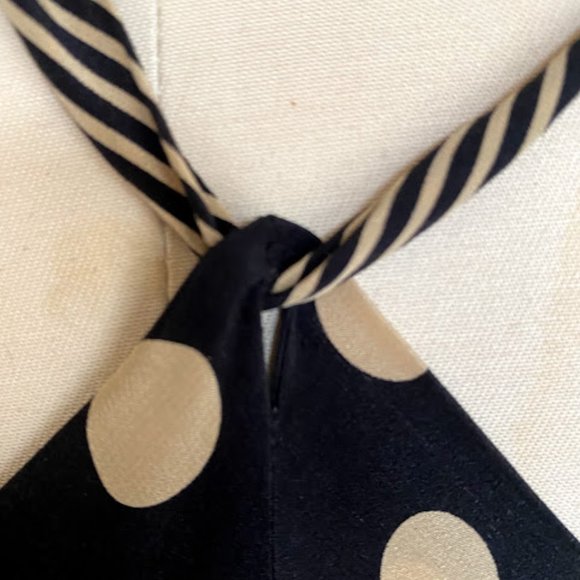 BCBGMaxazria Polka Dot Halter, XS black and cream - Picture 4 of 10